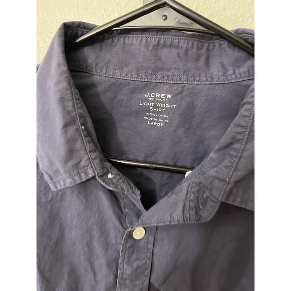 J Crew Shirt Mens Large Blue Grayish Woven Long Sleeve Button Down Casual Preppy - Picture 3 of 5
